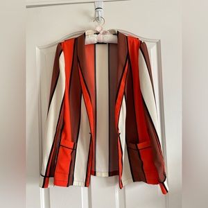 Scotch & Soda Maison Orange & Brown striped lightweight blazer.